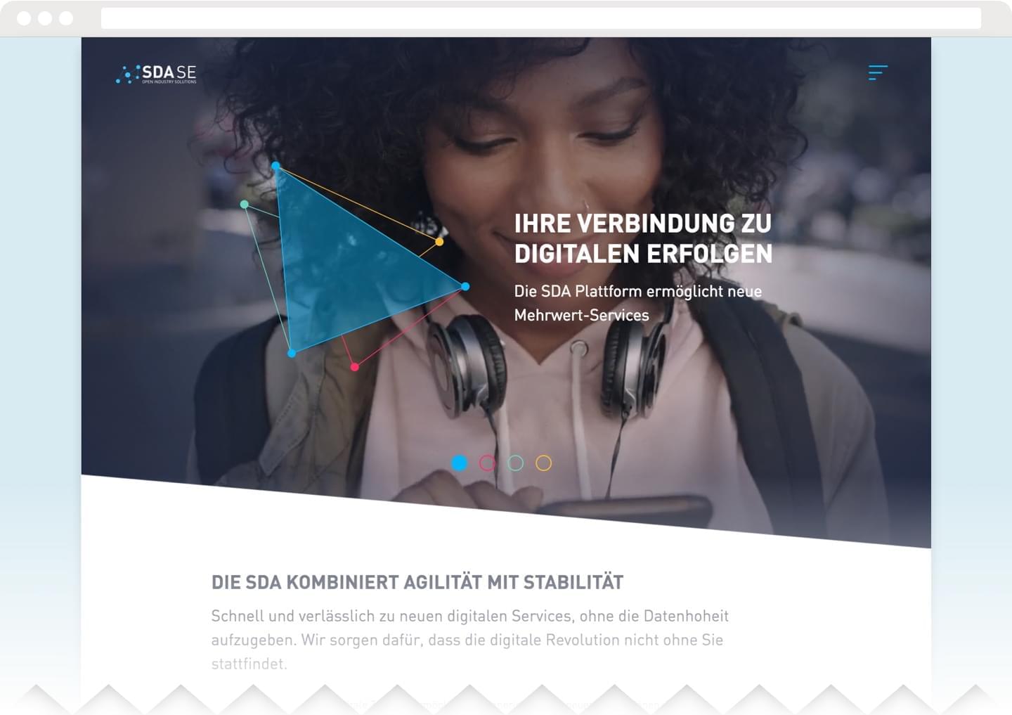 The screenshot shows the header section featuring the generative keyvisual.